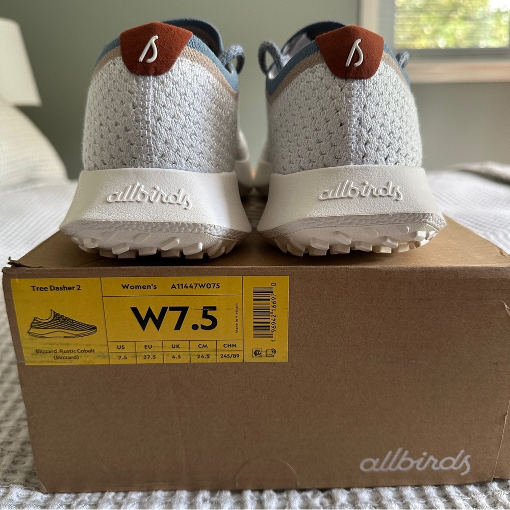 Allbirds Women's Tree Dasher 2 - Blizzard/Rustic Cobalt - Picture 10 of 12